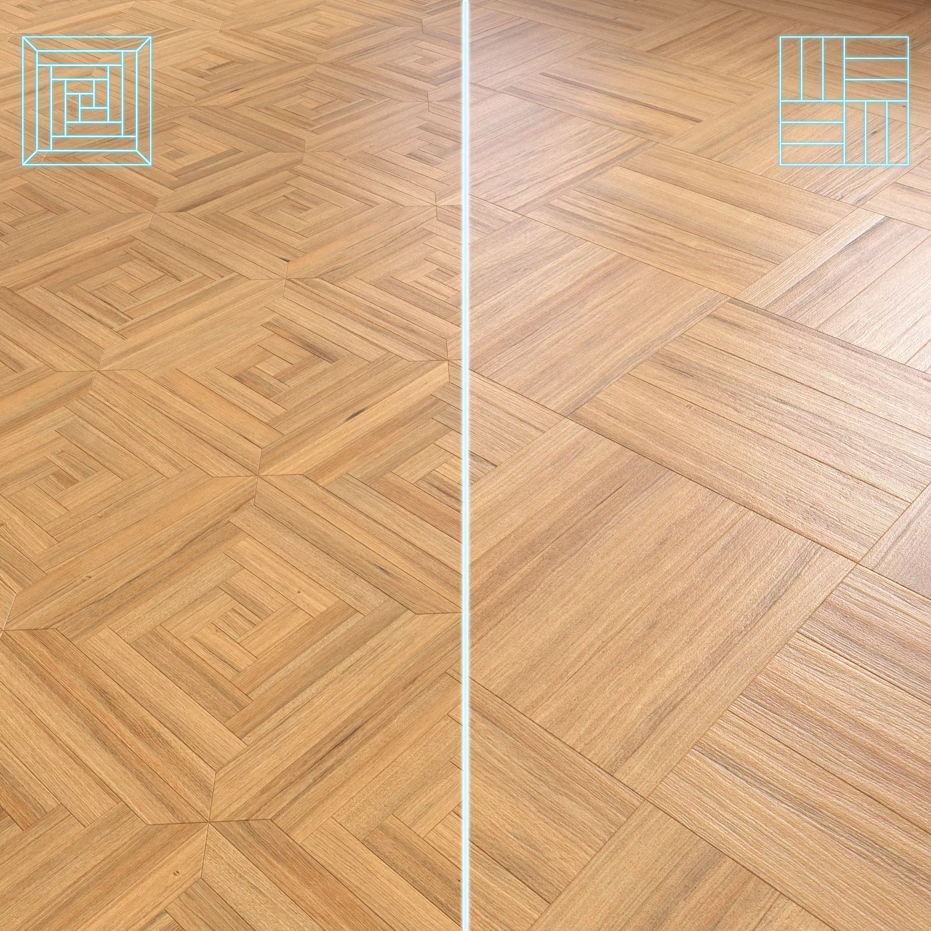 Parquet - Laminate - Wooden floor 2 in 1 Low-poly 3D model_0