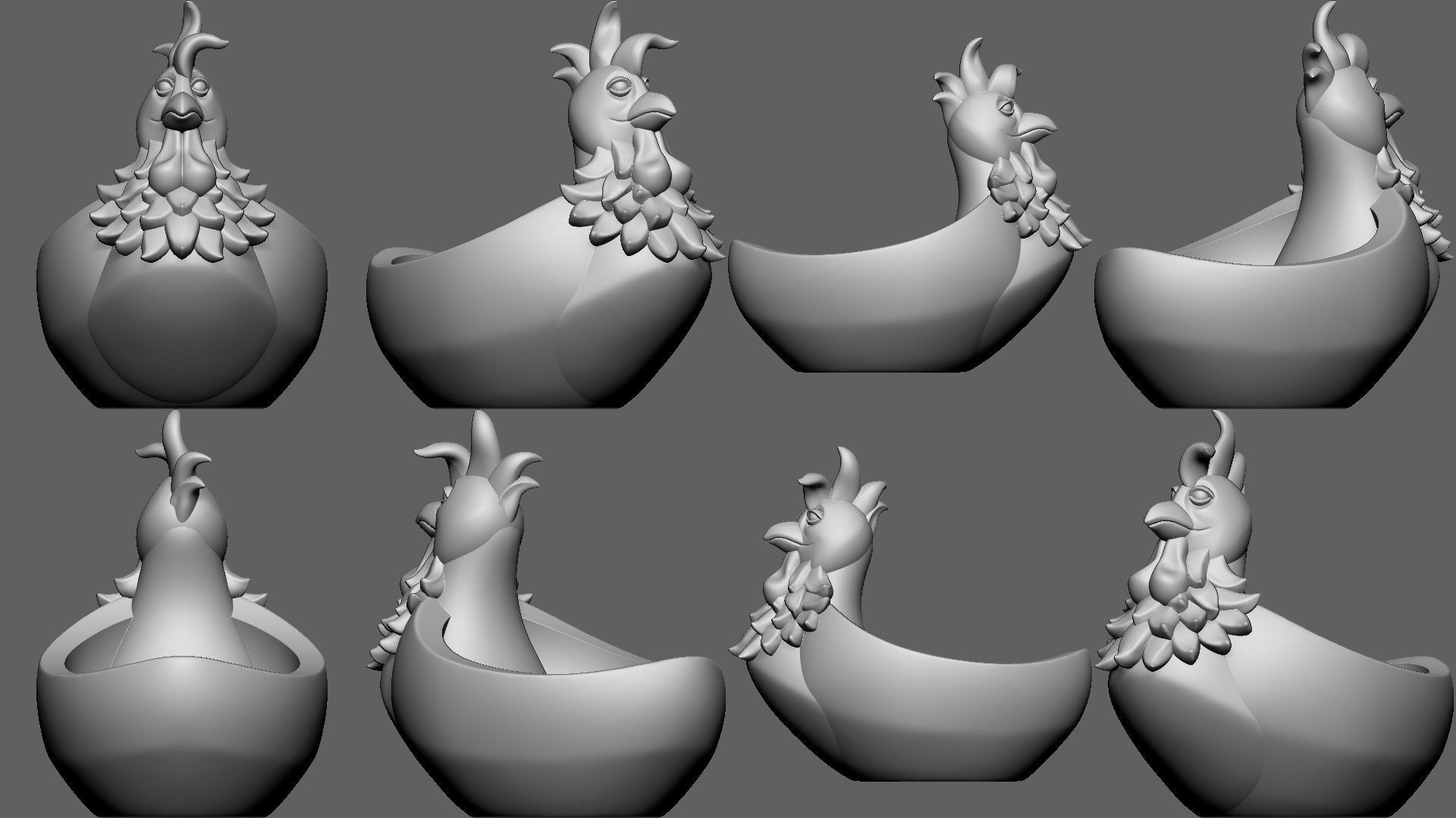 Chicken Plate - STL 3D print model_3