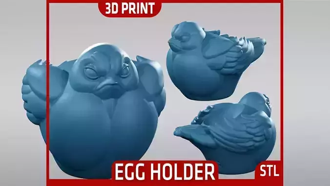 Easter Bird - Egg Holder - Candle - STL 3D print model