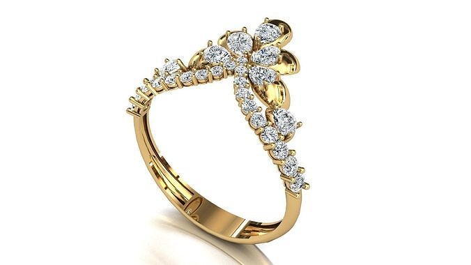 diamond crown ring  3D print model