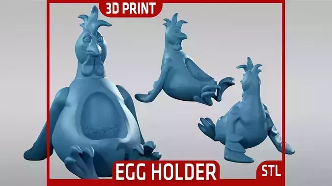 Easter Rooster - Egg Holder - STL