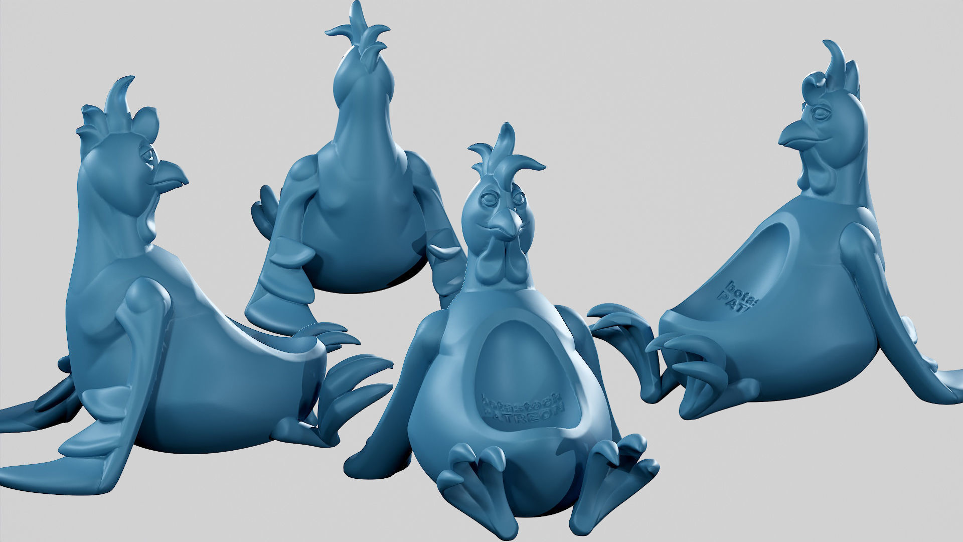 Easter Rooster - Egg Holder - STL 3D print model_2