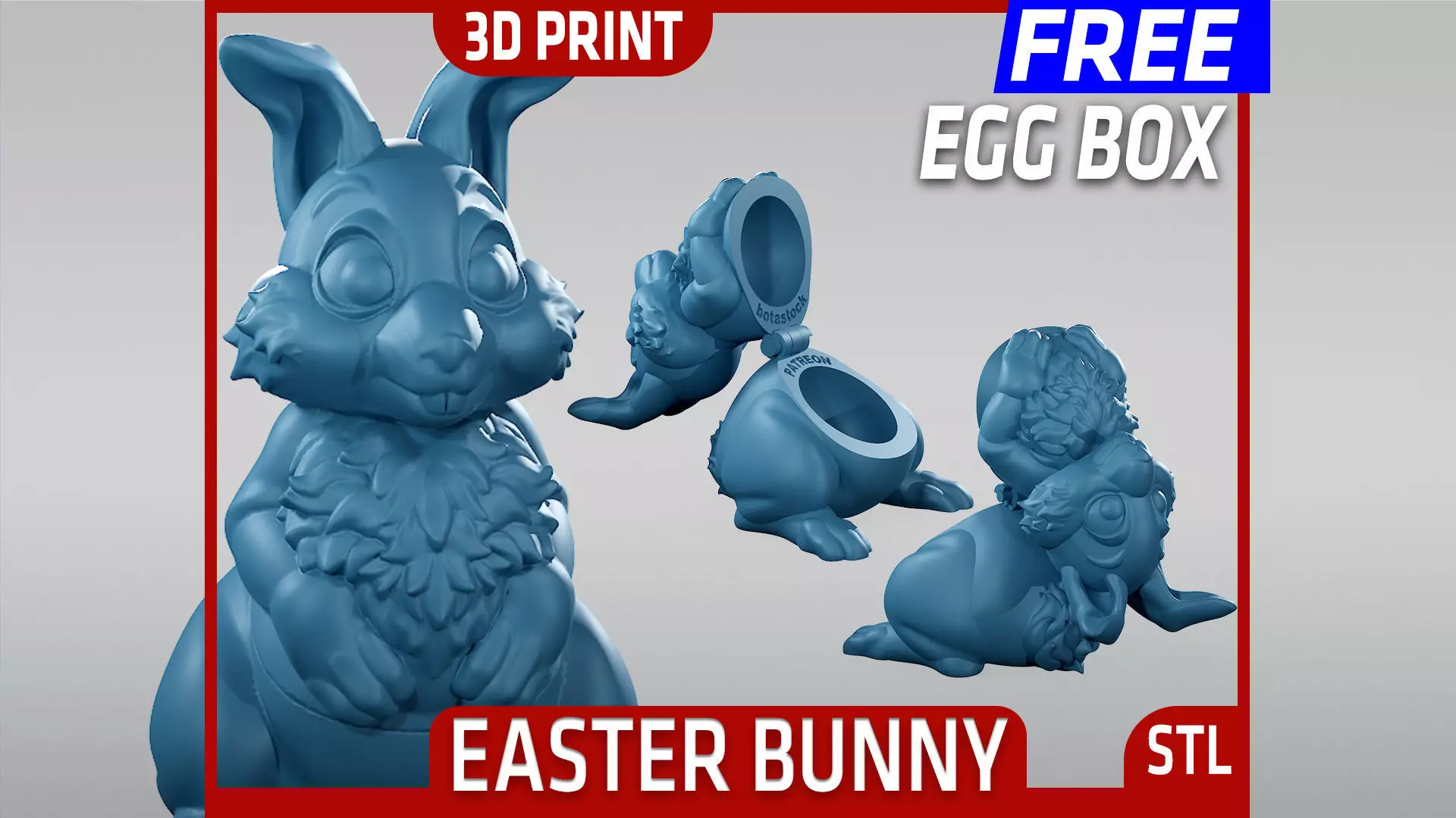 Easter Bunny - Egg Box - STL Free 3D print model_0