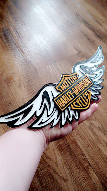 Harley Davidson Wings Logo  3D print model_7