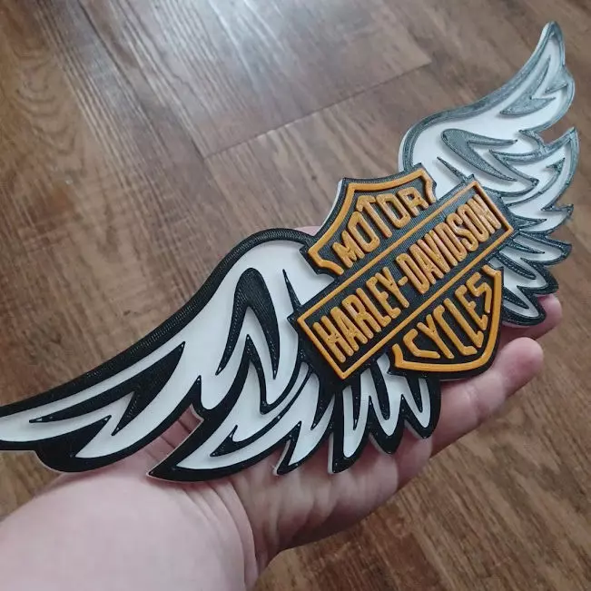 Harley Davidson Wings Logo  3D print model_0