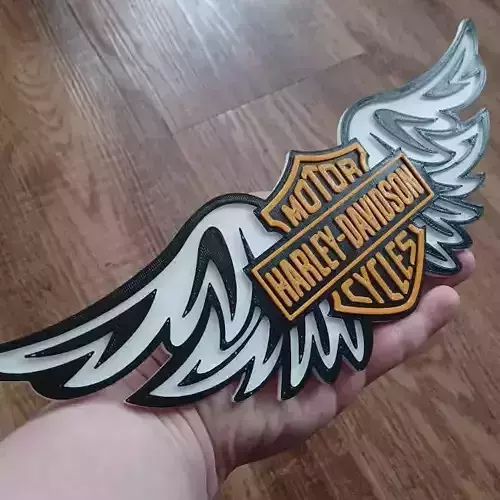 Harley Davidson Wings Logo  3D print model