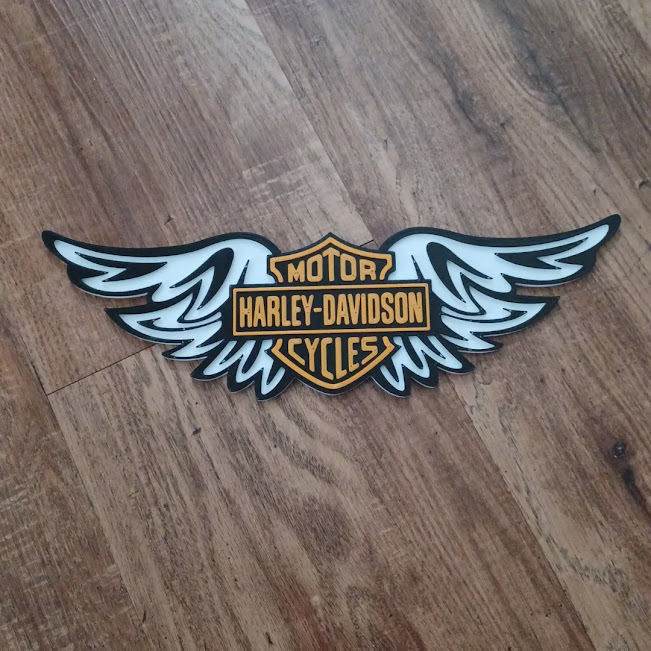 Harley Davidson Wings Logo  3D print model_1