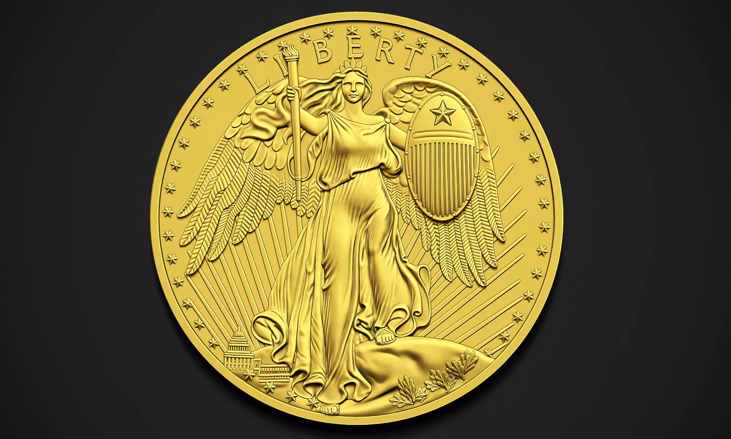 10 Dollar Liberty Coin 3D print model version 2 3D print model
