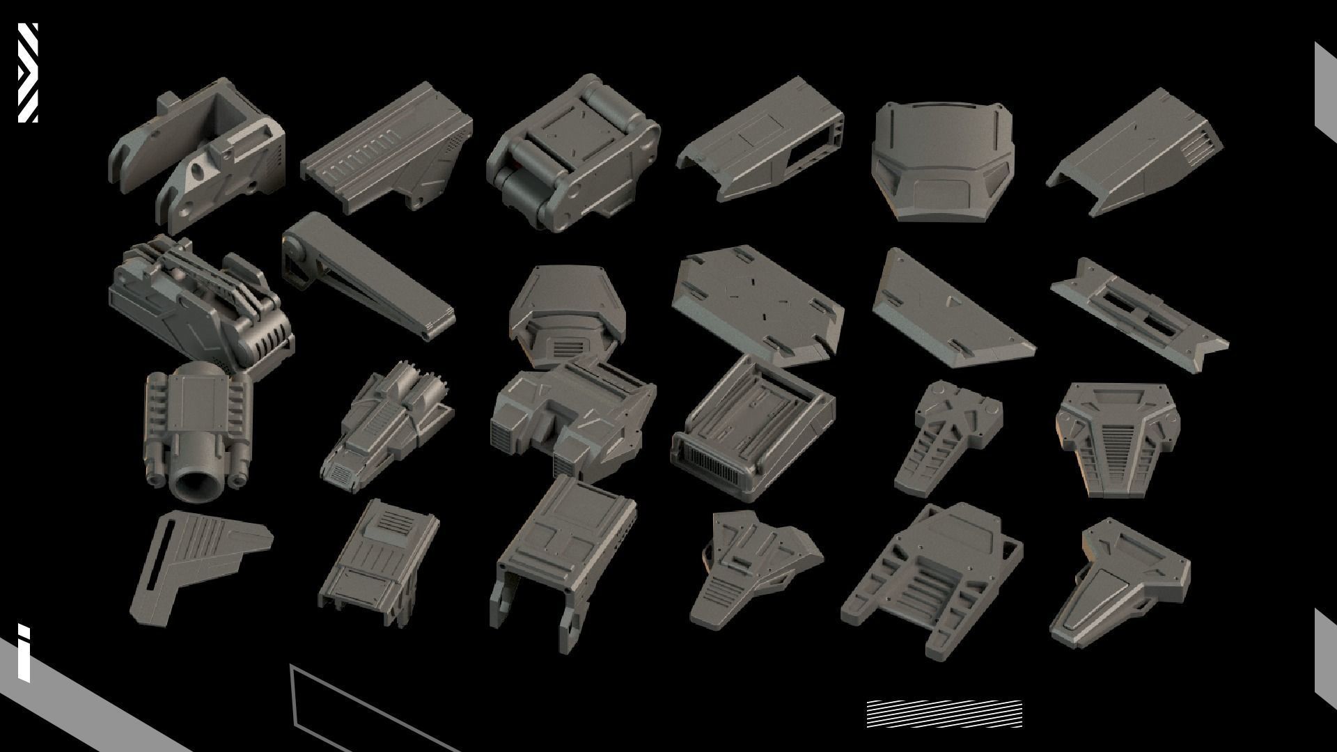 200 Detail Hard Surface Kitbash vol4 3D model_8