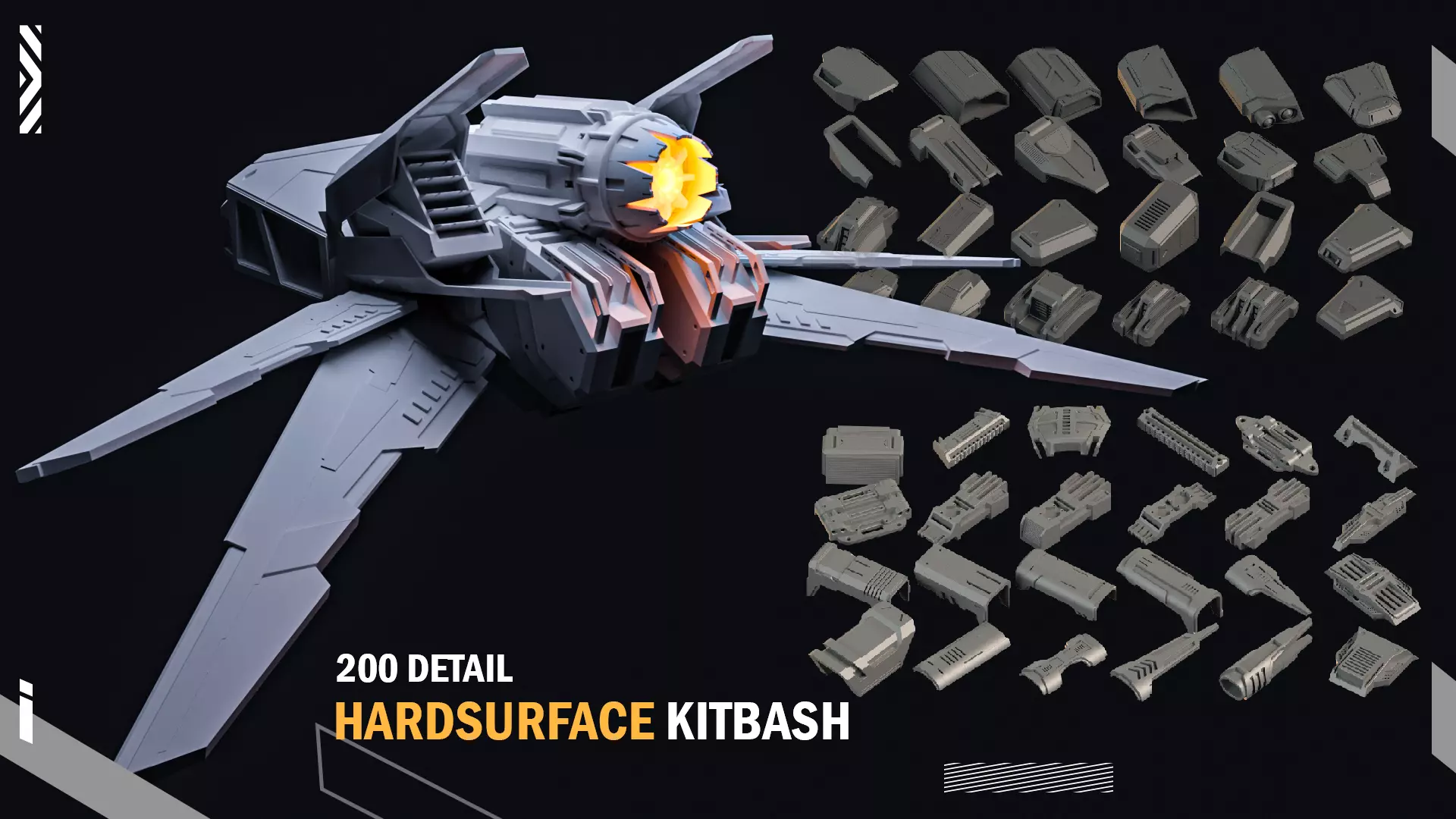 200 Detail Hard Surface Kitbash vol4 3D model_0