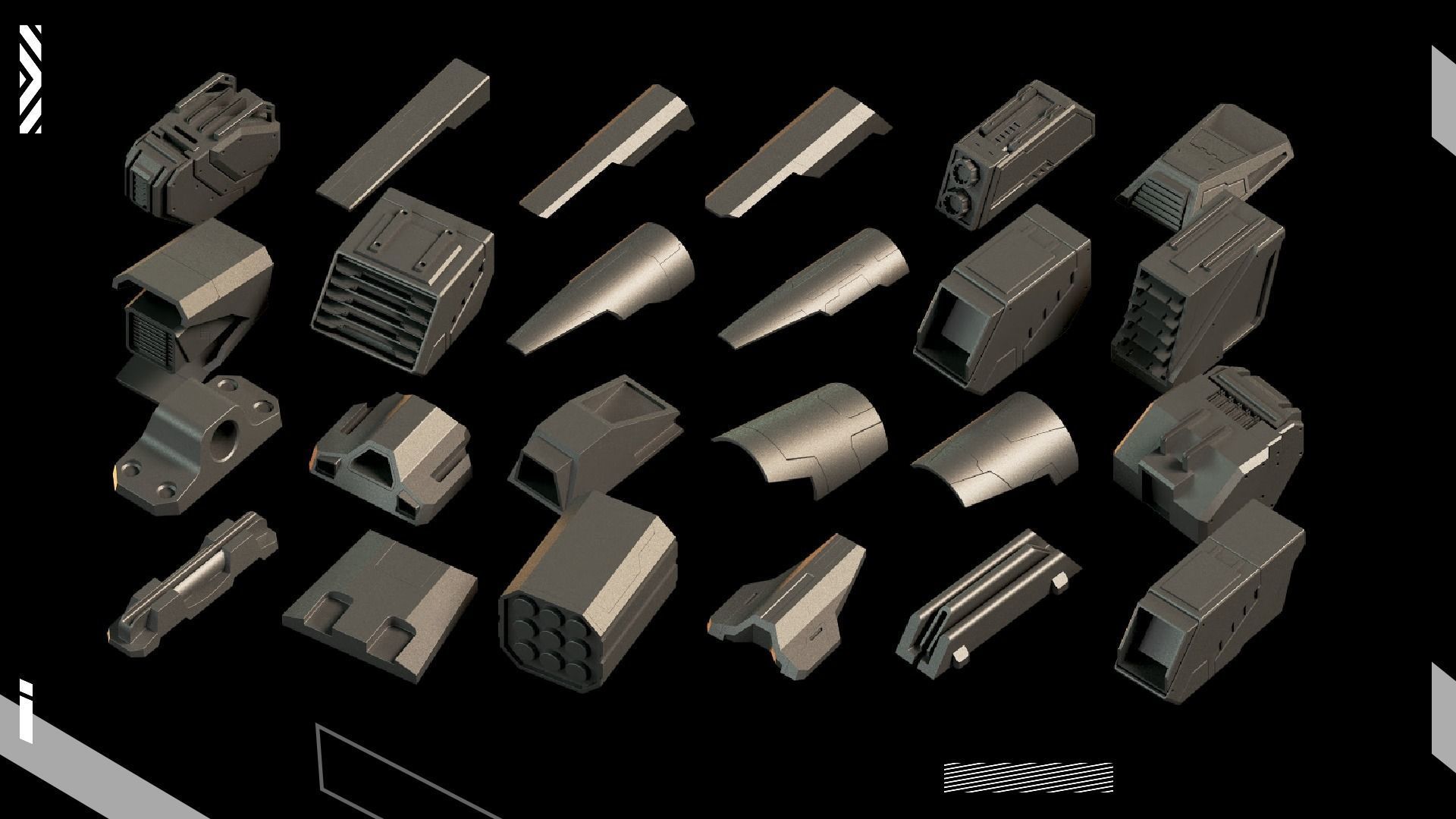 200 Detail Hard Surface Kitbash vol4 3D model_9