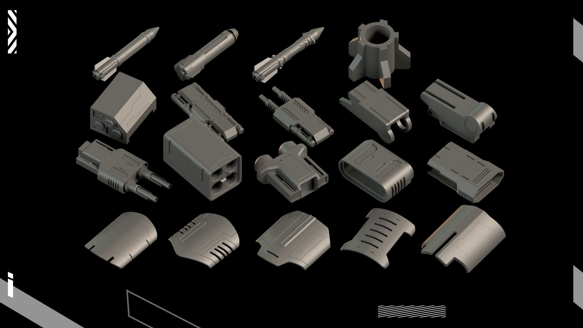 200 Detail Hard Surface Kitbash vol4 3D model_5