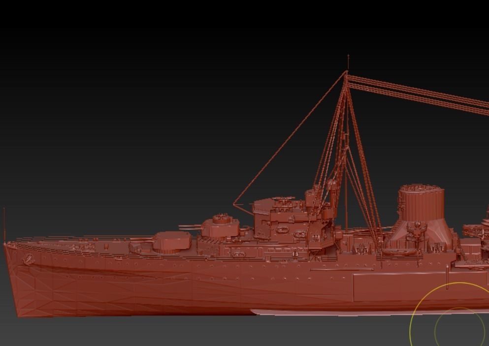 cruiser Low-poly 3D model_3