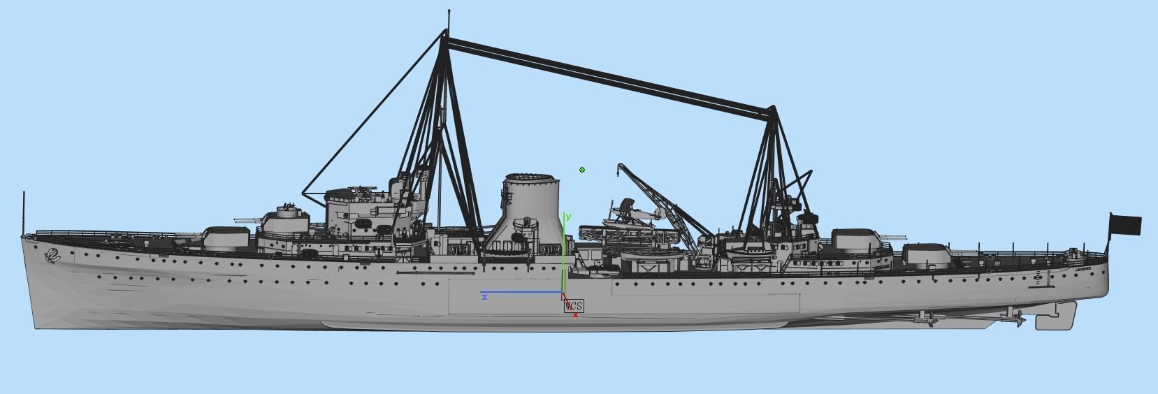 cruiser Low-poly 3D model_4