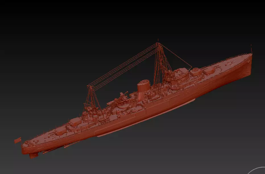 cruiser Low-poly 3D model_0