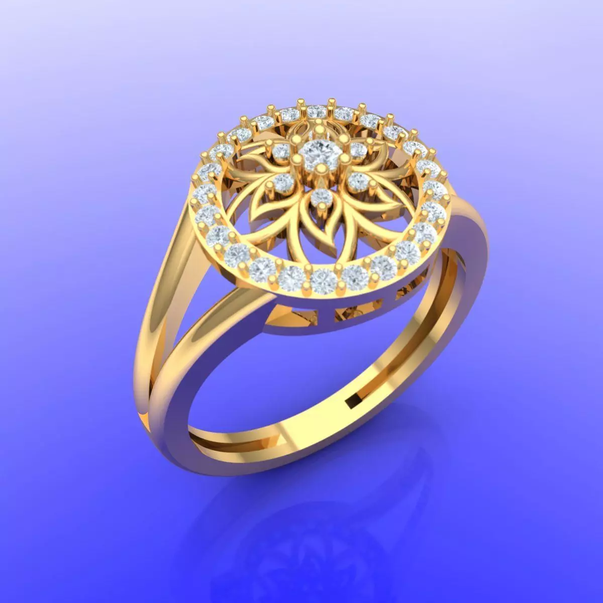 The Ayanna Diamond Ring Free 3D print model
