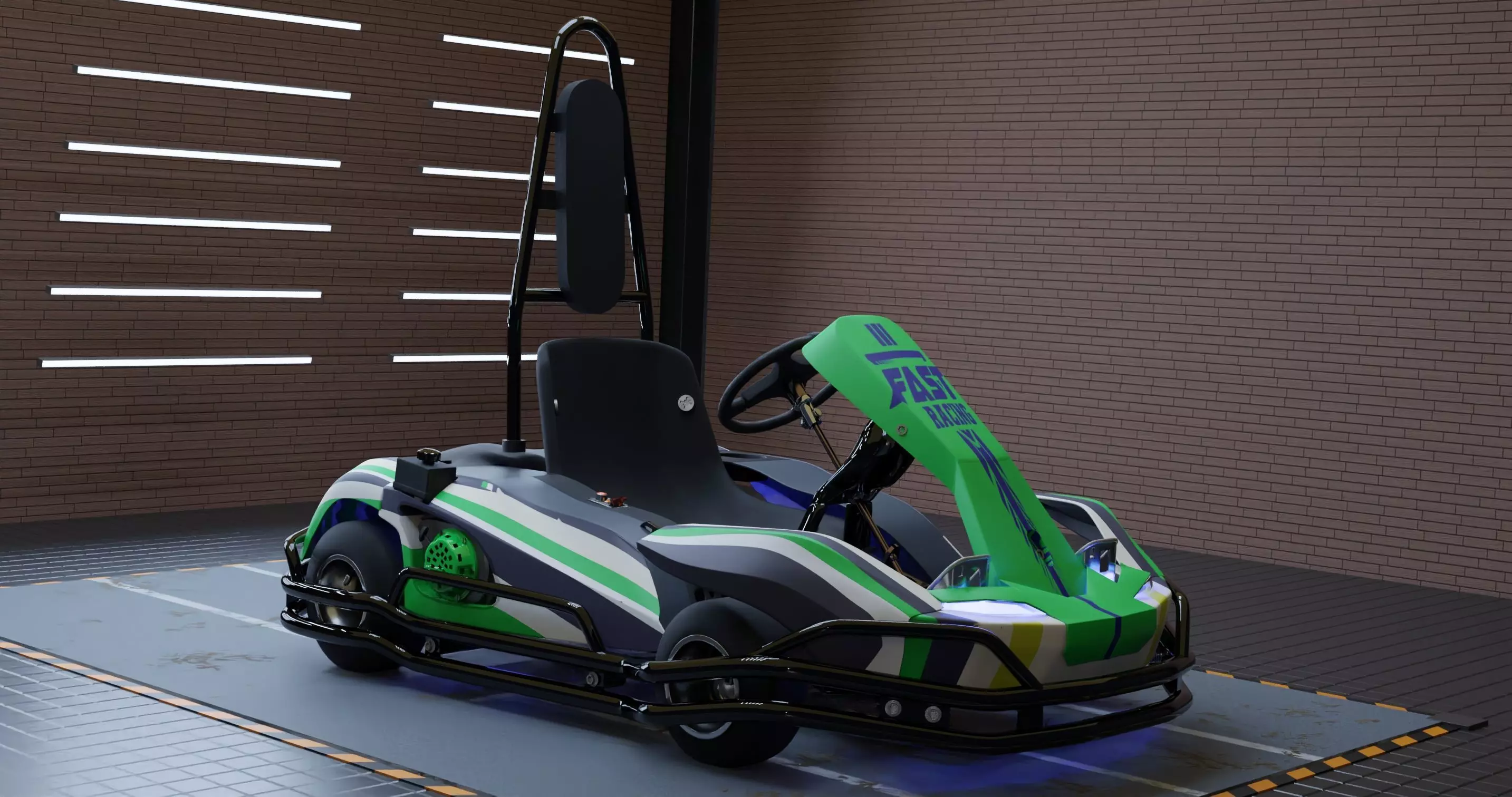 3D Petrol Powered Go- Kart with Roll Bar 3D model_0