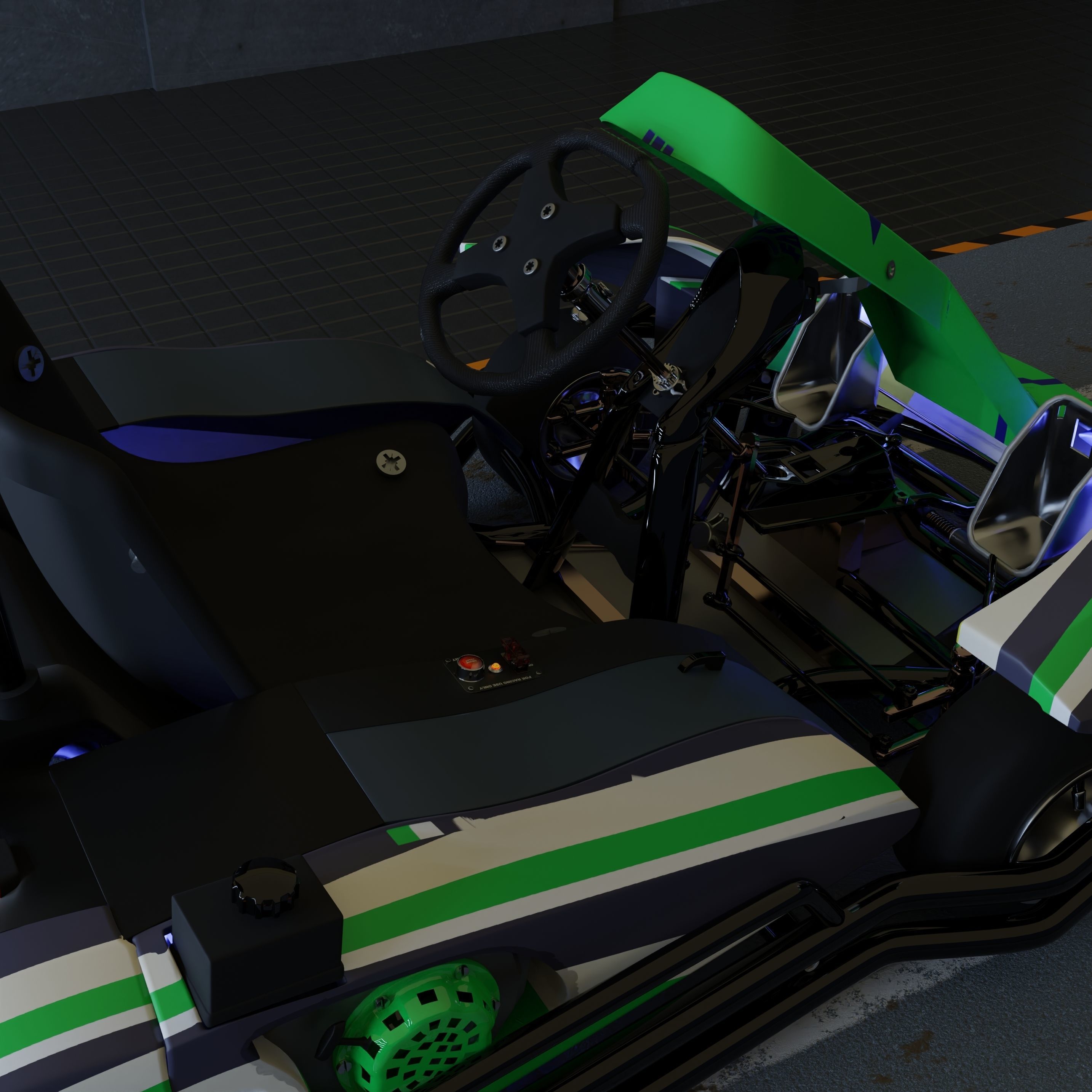3D Petrol Powered Go- Kart with Roll Bar 3D model_7