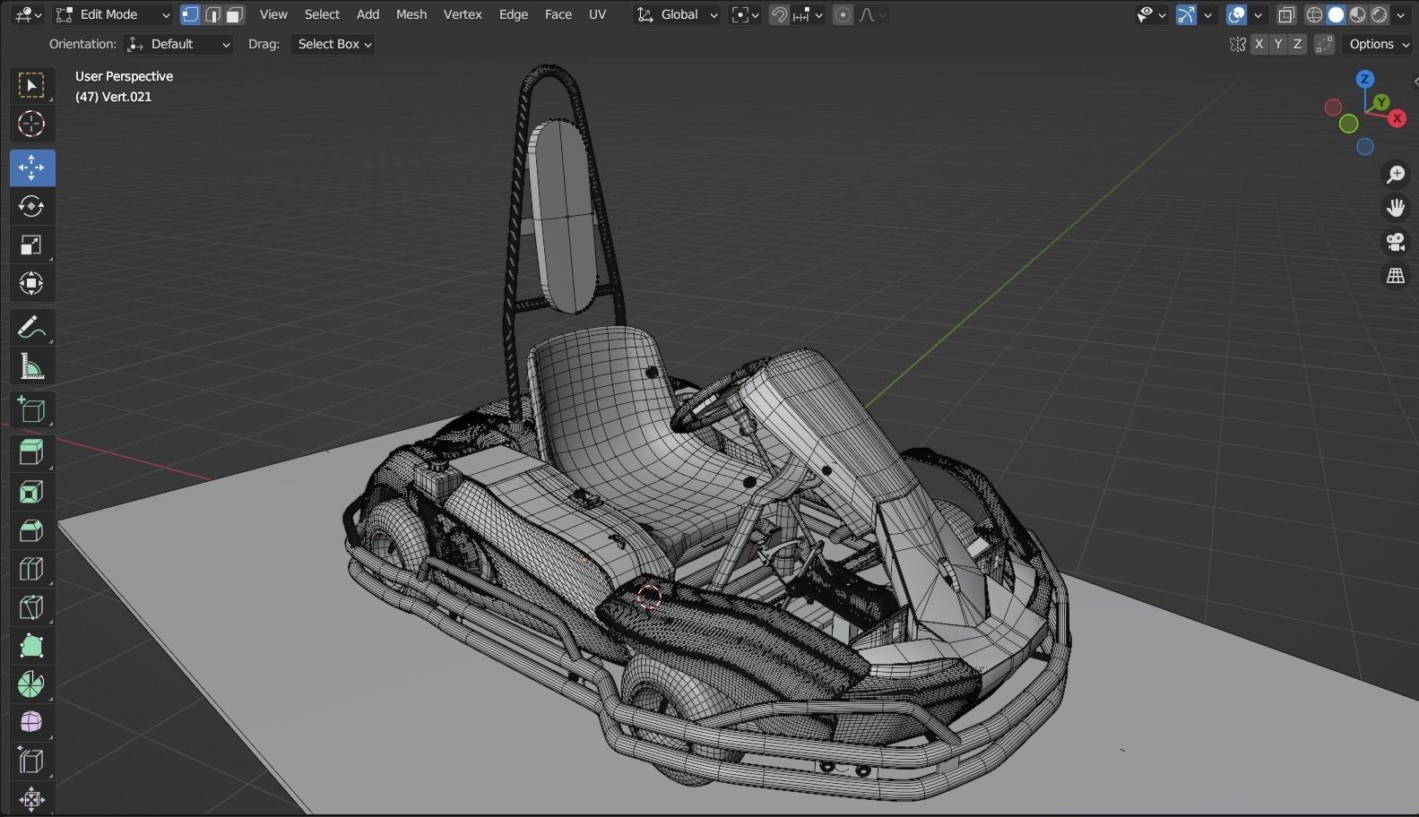3D Petrol Powered Go- Kart with Roll Bar 3D model_1