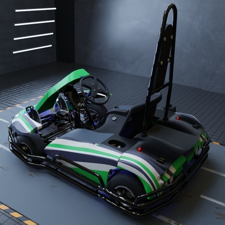 3D Petrol Powered Go- Kart with Roll Bar 3D model_4