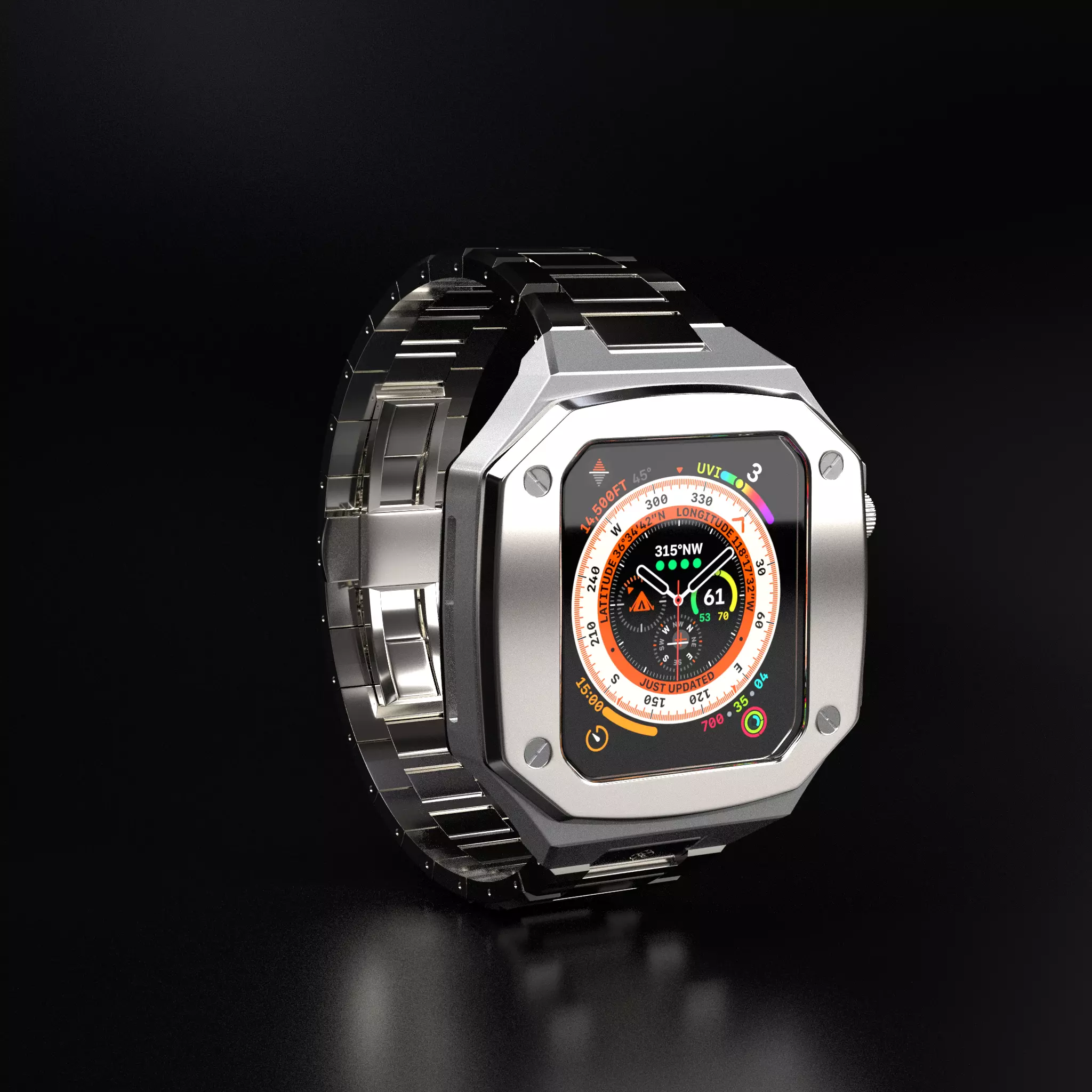 Apple watch Steel case band 3D model