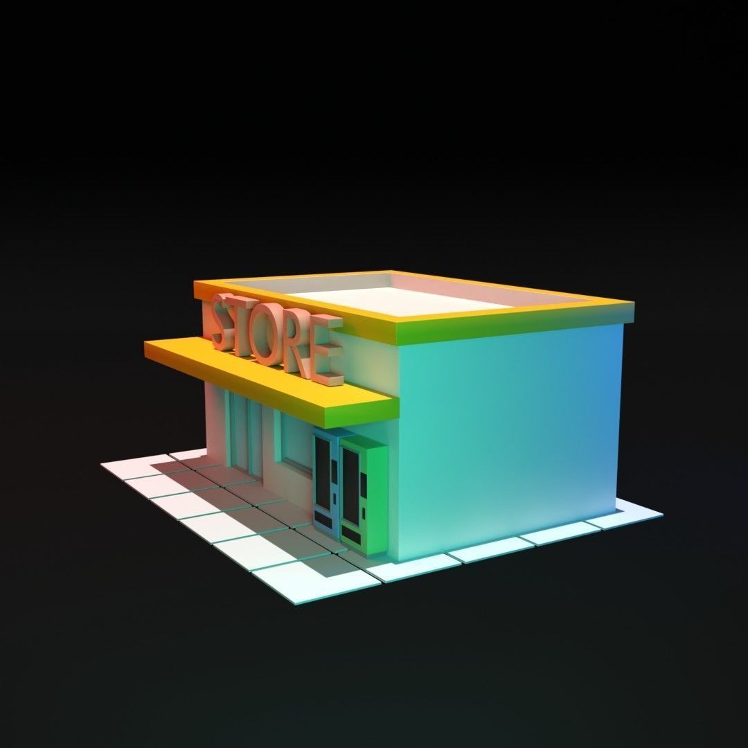 Small convenience store 3D model_1