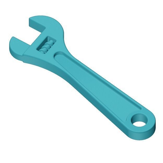 Plastic Wrench Toy 3D model_1