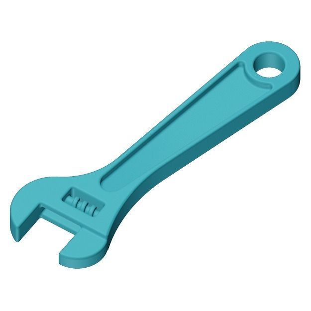 Plastic Wrench Toy 3D model_3