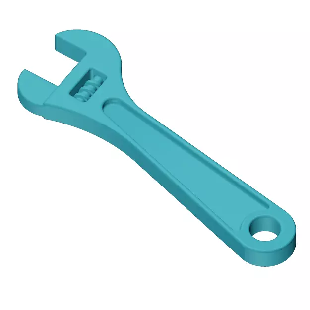 Plastic Wrench Toy 3D model_0