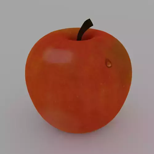 A Cartoon Apple with Texture Painting