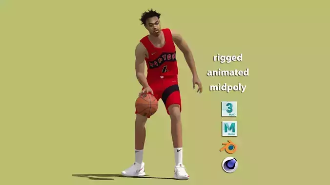 3D rigged Scottie Barnes Toronto Raptors NBA 3D model