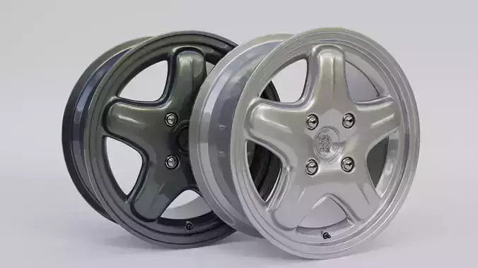 Peugeot 106 XSi Alloy Wheels Rims 3D model