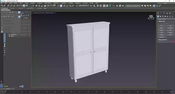 Drawing Room Cabinet Low-poly 3D model