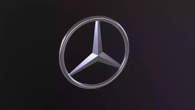 Mercedes Benz Logo 3D Model Low-poly 3D model