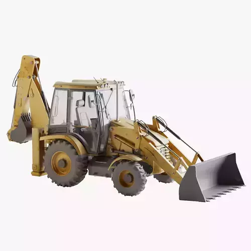 Realistic Backhoe Loader by Terlan125 High quality 3D model