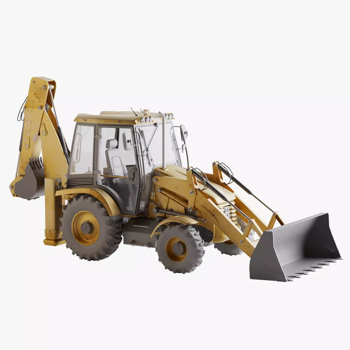 Realistic Backhoe Loader by Terlan125 High quality 3D model_0