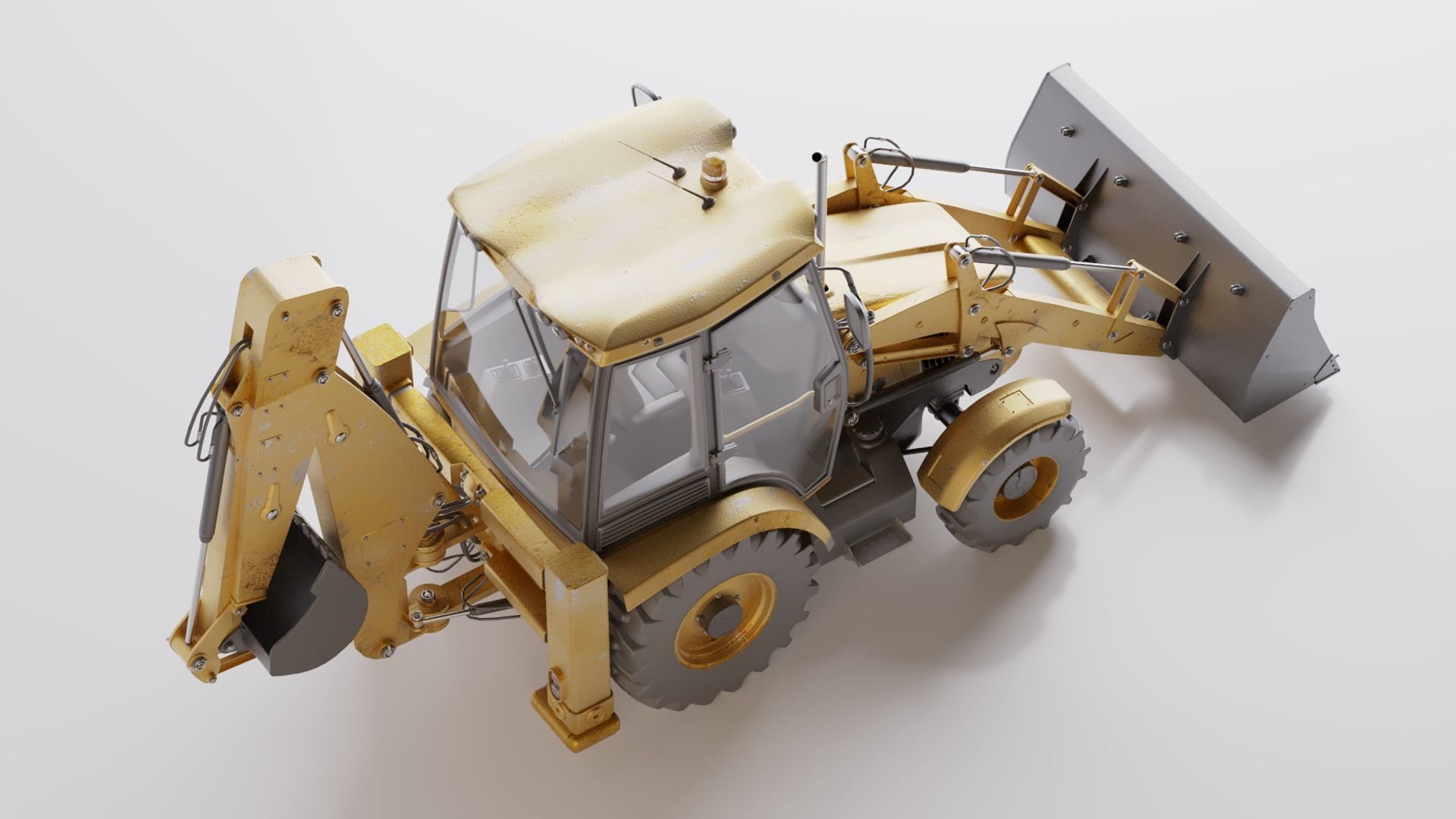 Realistic Backhoe Loader by Terlan125 High quality 3D model_6