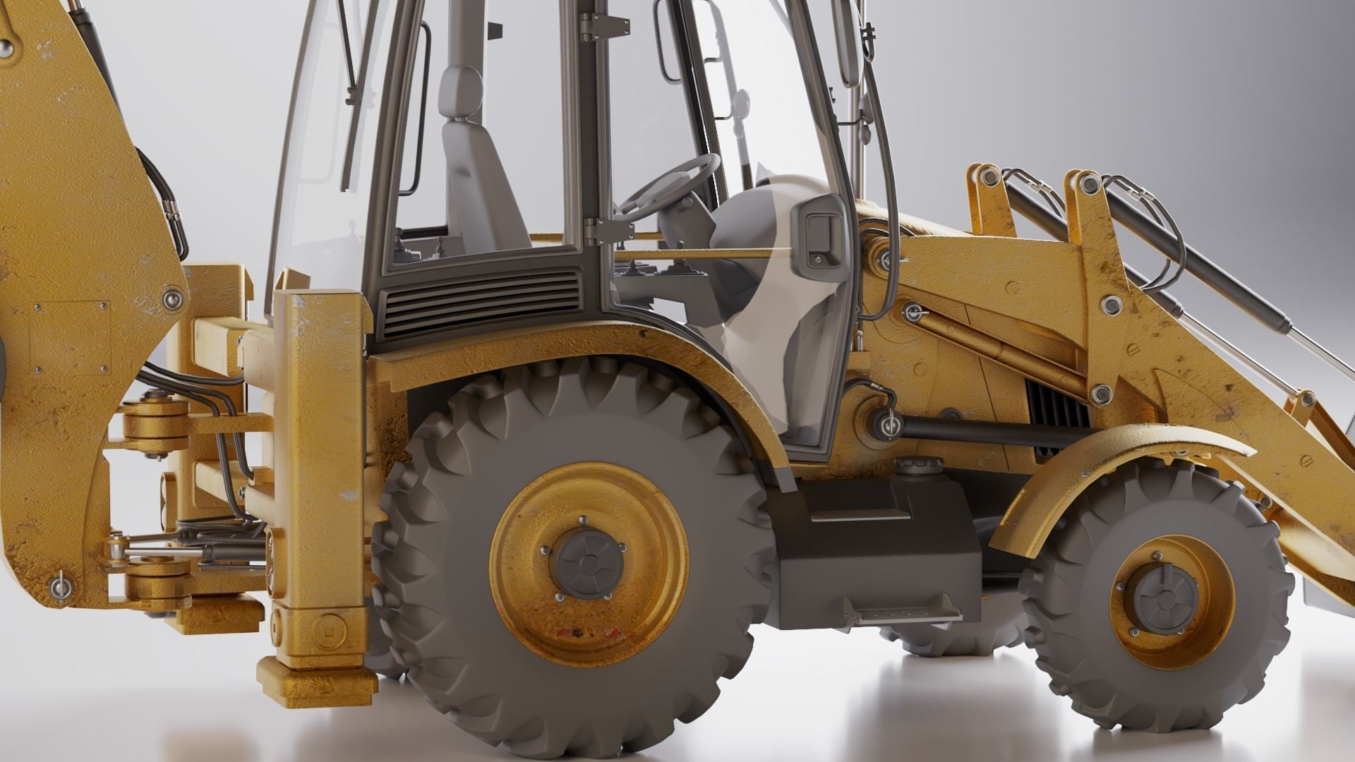 Realistic Backhoe Loader by Terlan125 High quality 3D model_1