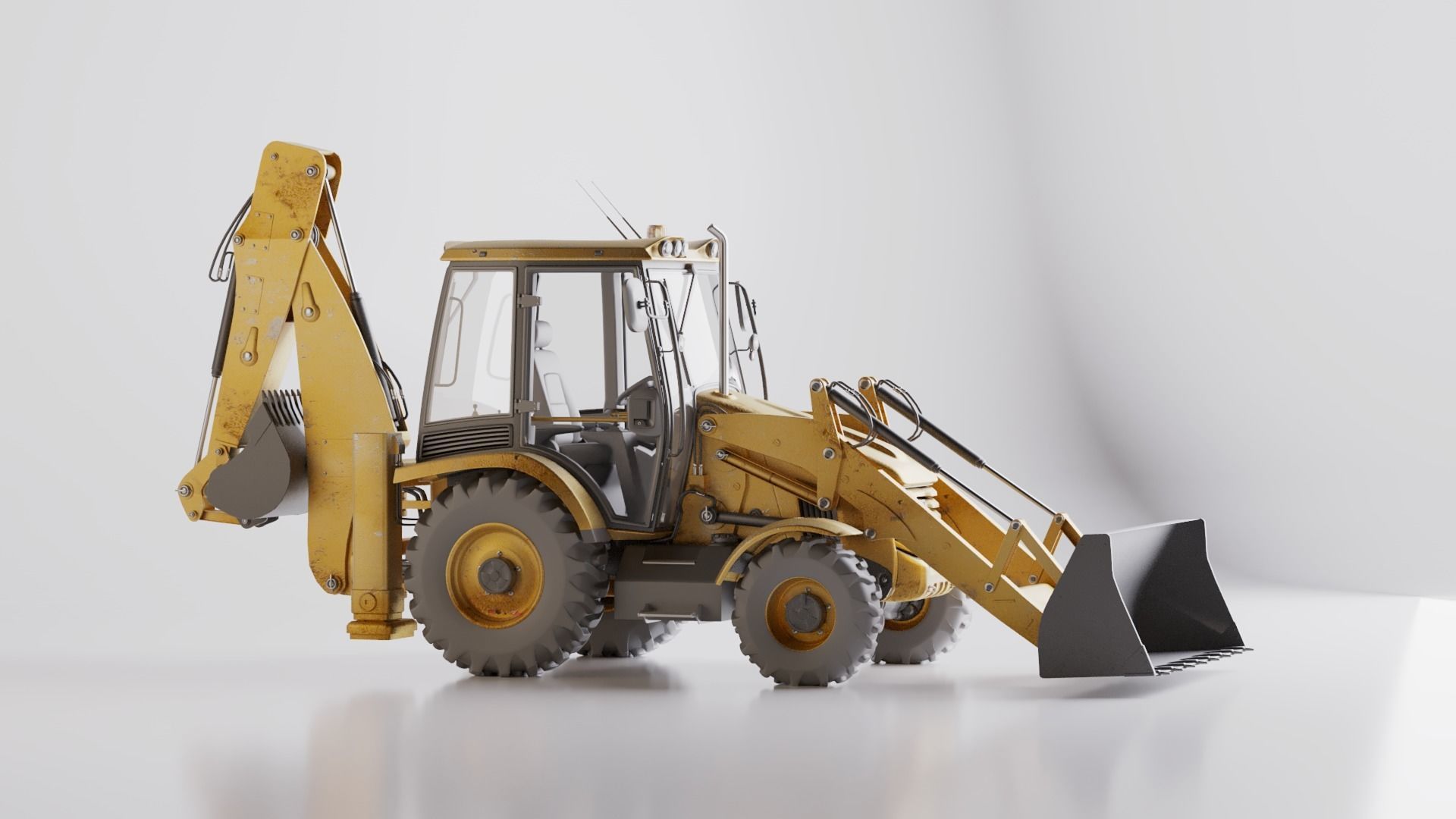 Realistic Backhoe Loader by Terlan125 High quality 3D model_2