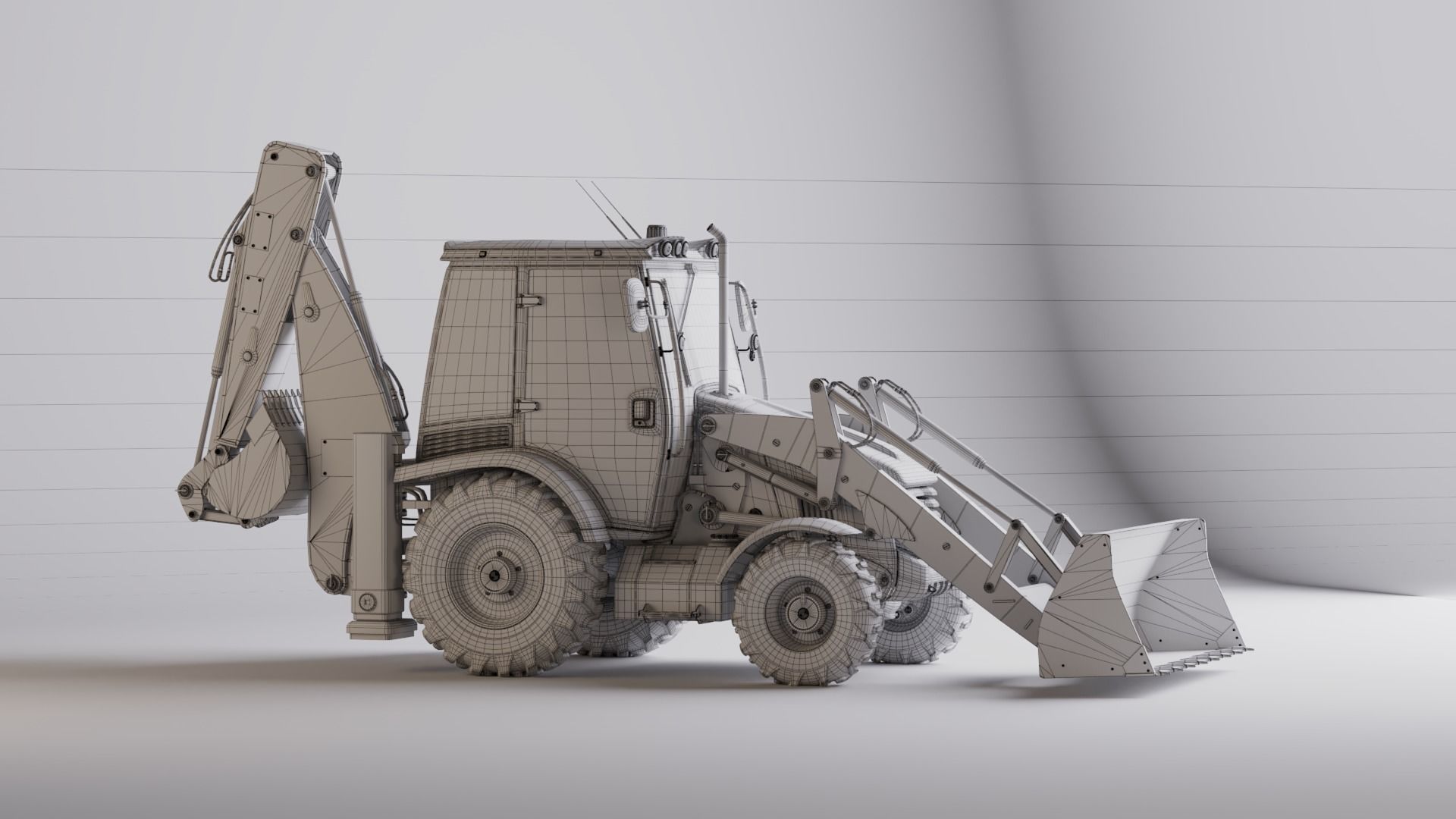 Realistic Backhoe Loader by Terlan125 High quality 3D model_3