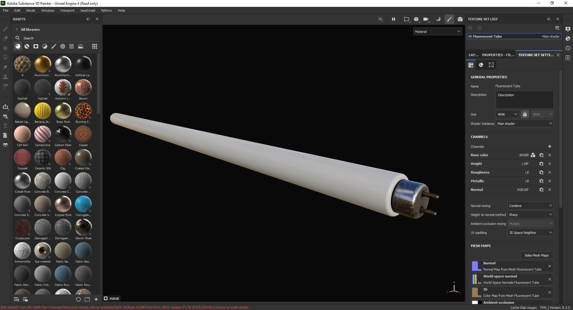 Fluorescent Tube 3D Model Low-poly 3D model_7