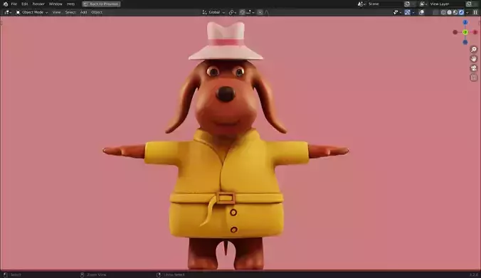 Bloodhound Detective Dog 3D Model Low-poly 3D model
