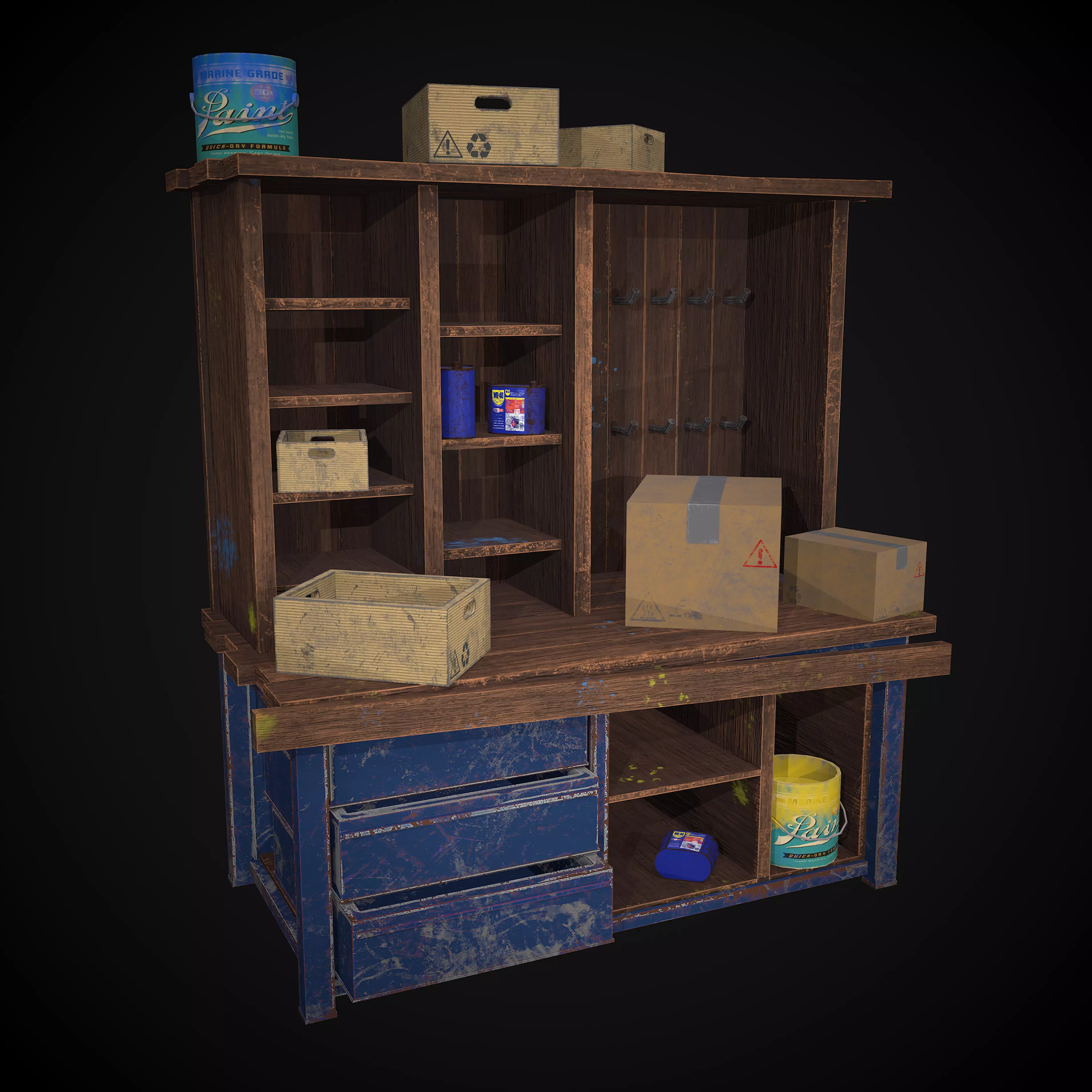Material Cabinet - 3D Game Ready Model Low-poly 3D model