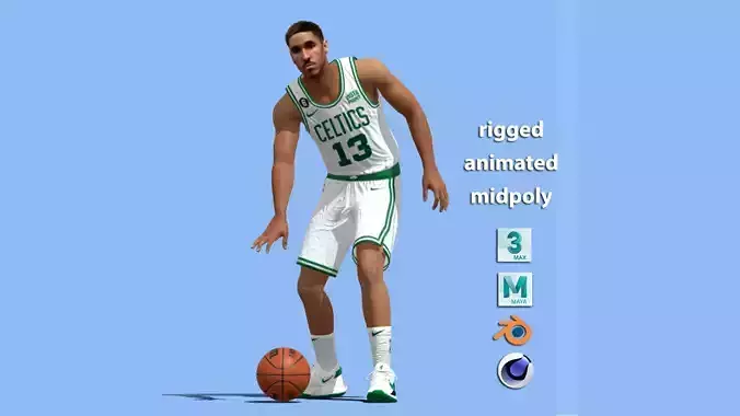 3D rigged Malcolm Brogdon Boston Celtics NBA 3D model