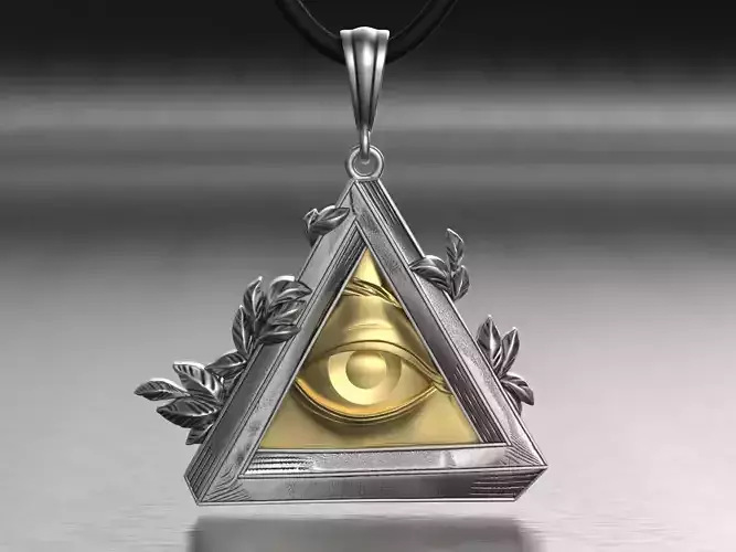 Jewelry Pendant Triangle with Eye Masonic Symbol 0321 Stl 3dm 3D print model