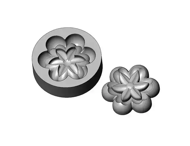 Mold Lotus flower Florentine rosette onlay relief 3D print model