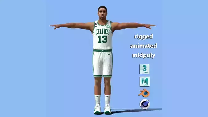 T-Pose rigged Malcolm Brogdon Boston Celtics NBA 3D model