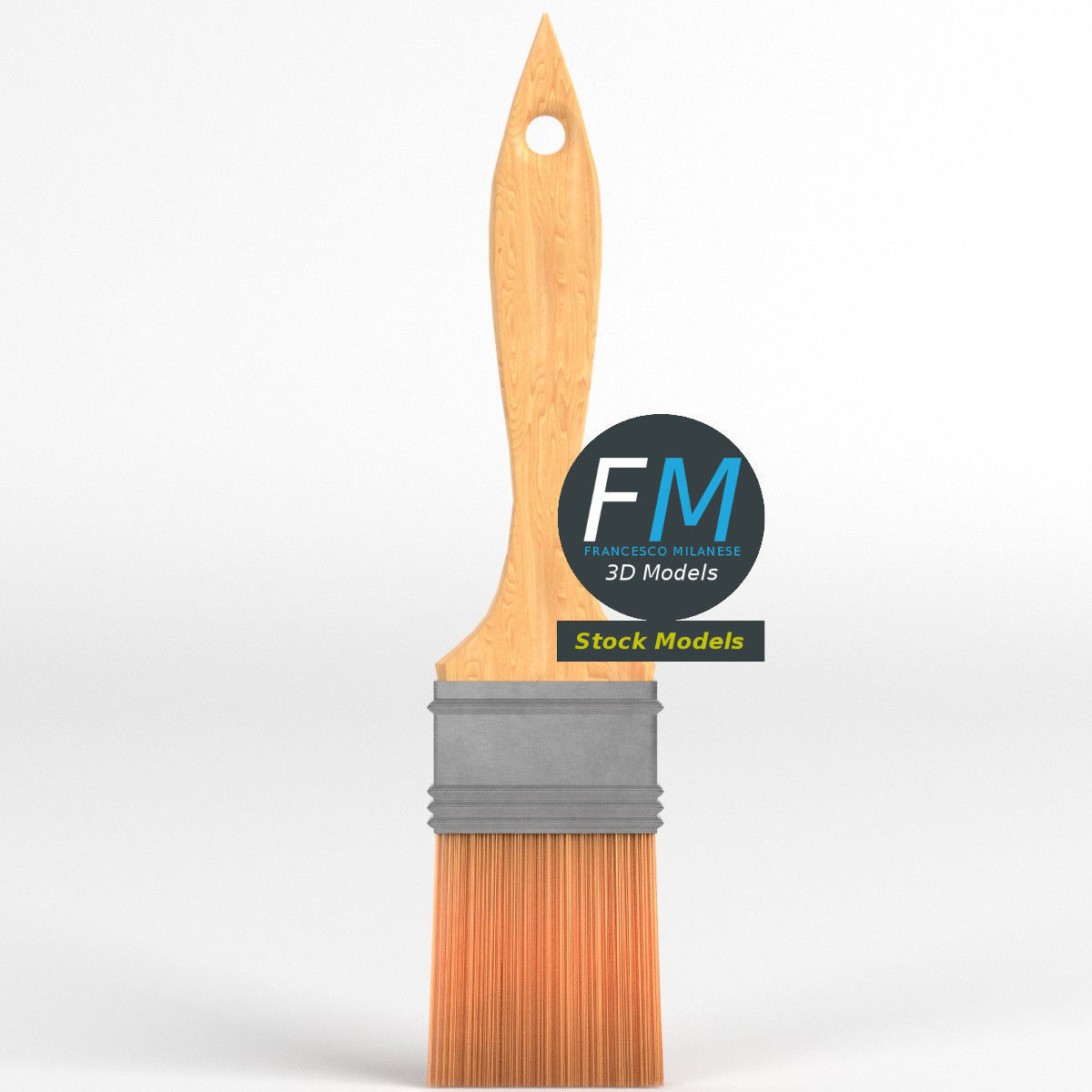 Clean paintbrush 3D model_3