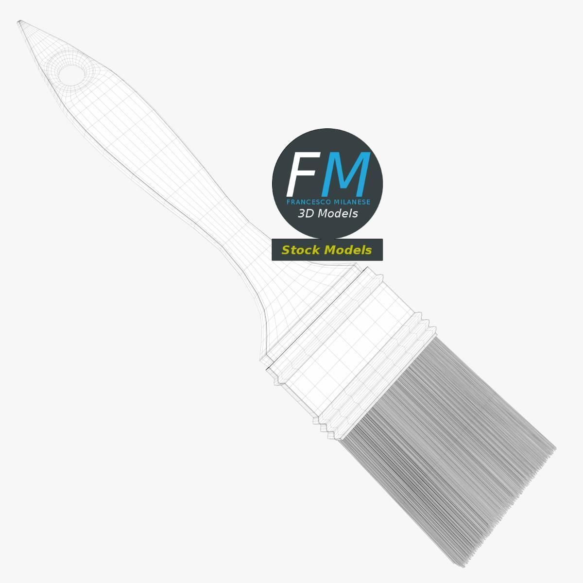 Clean paintbrush 3D model_7