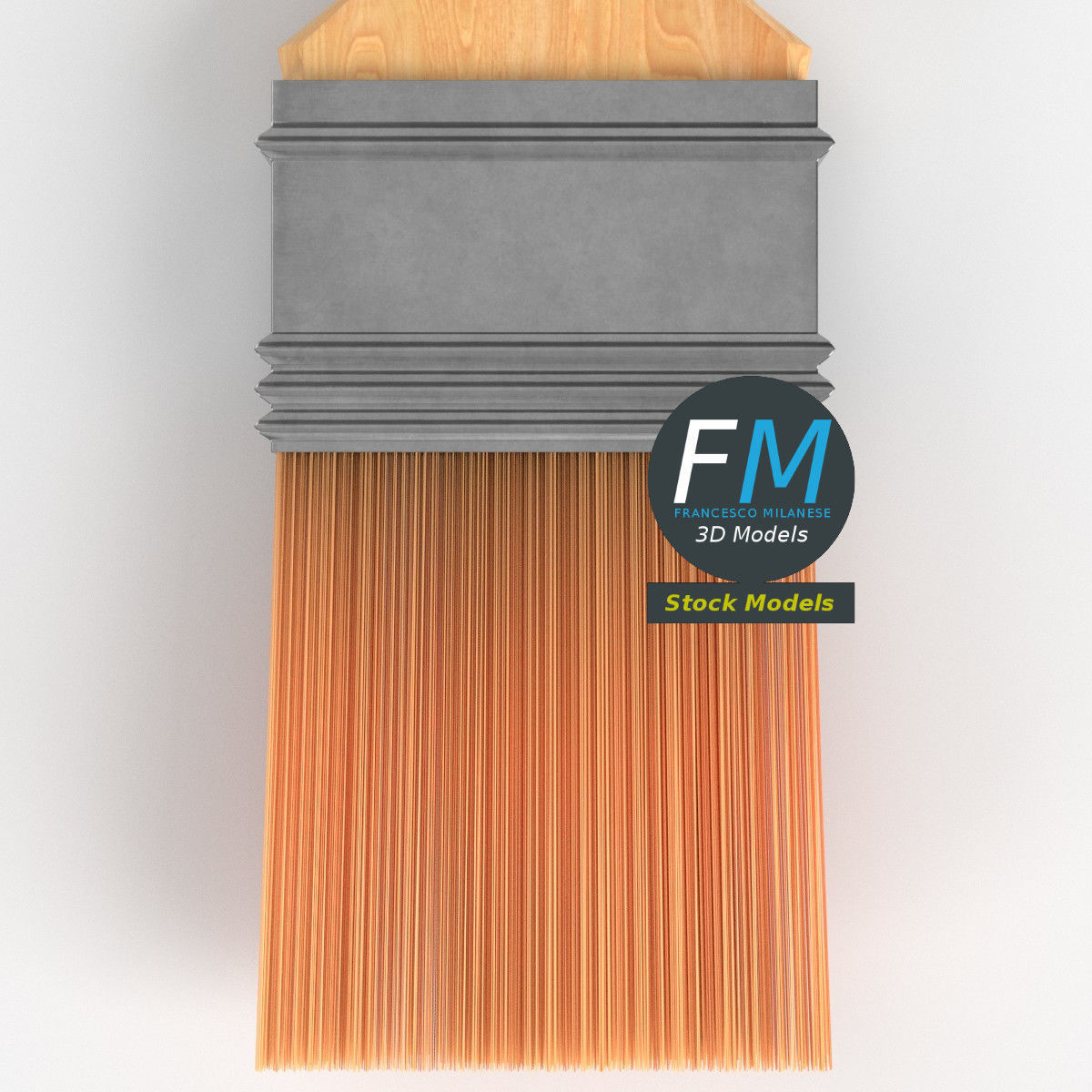 Clean paintbrush 3D model_6